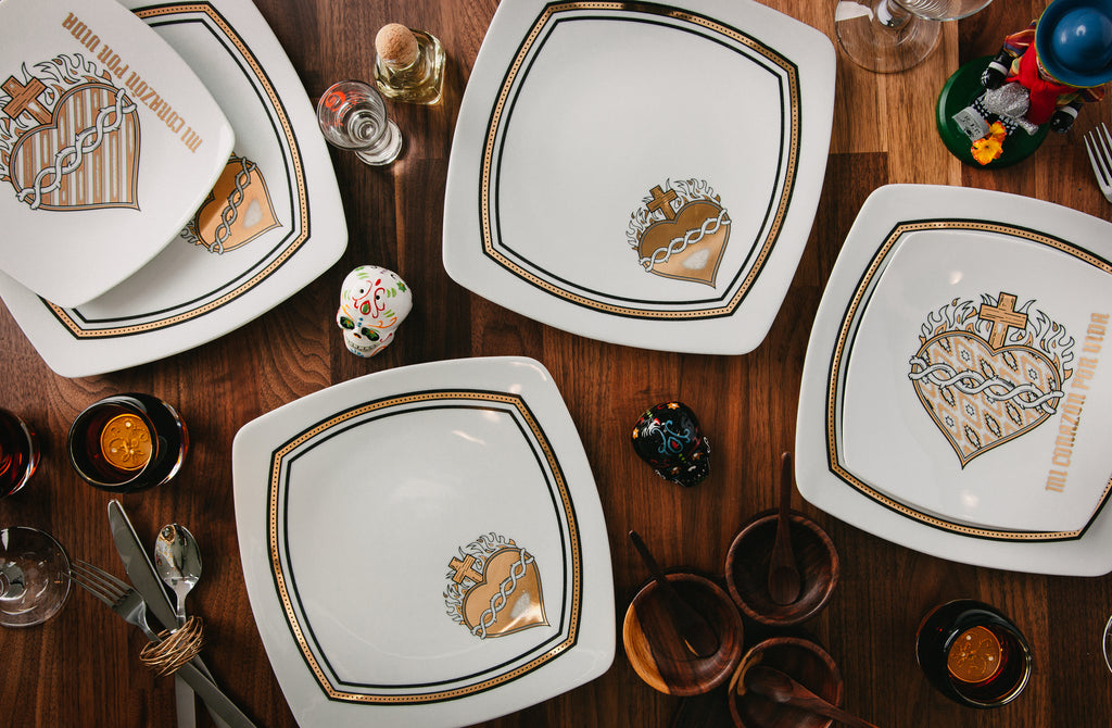 Sacred Heart Dinner Plates, (4)pc. Set